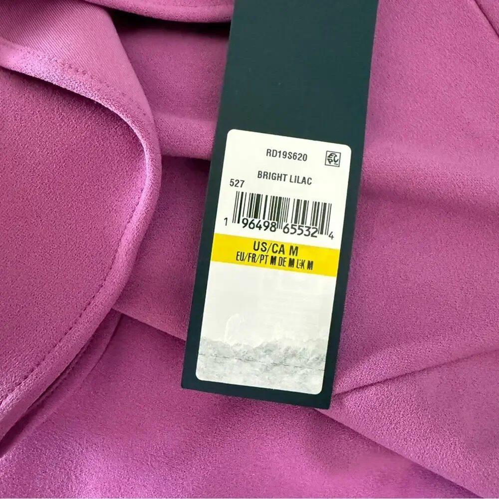 RACHEL Rachel Roy Off The Shoulder V-Neck Ruffle Dress Bright Lilac Women’s Sz M